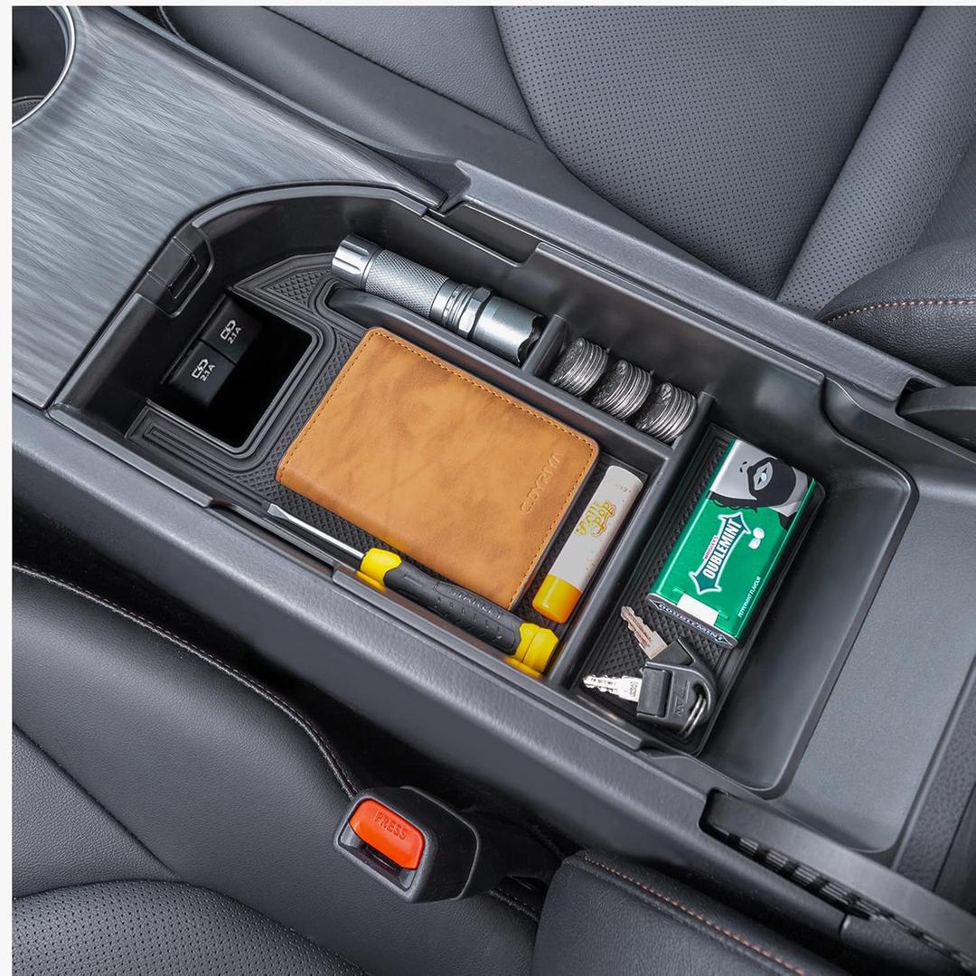 TOPINSTALL Center Console Tray Compatible with 2018-2024 Toyota Camry XLE XSE and 2020-2024 Camry LE SE with Dual USB Ports, Interior Accessories Armrest Console Organizer (Not for 2025)