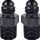 EVIL ENERGY 6AN Male Flare to 3/8" NPT Pipe Fitting Adapter Aluminum Straight Black 2PCS