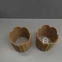 2 Pcs Rattan Lamp Shade Small Scalloped Lampshade with E14 Adapter Ring Drum Lamp Shade E26 E27 5.9 x 4.8 in Lampshade Light Cover Chandelier Floor(Woven,Natural,Paper Rope)