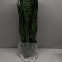 KOL 3ft Artificial Snake Plant, Fake Sansevieria Potted Plants, 32 Thick Lifelike Faux Leaves, Indoor Home Office Decor, Mother-in-Law Tongue Houseplant, 35in, Green (1-Pack)