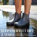 Furuian Women's Ankle Rain Boots Waterproof Chelsea Rain Boots Rubber Boots Women Short Garden Boots Anti Slip Outdoor Lightweight Work Booties (Gray), Size 9