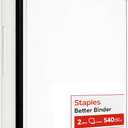 2 x 
Staples Better Binder 2-Inch 3-Ring Binder, White – Heavy-Duty Binder for School & Office Organization