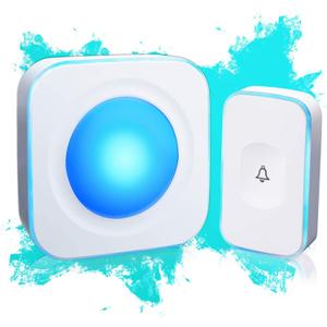 Wireless Doorbell 1200 Feet Waterproof Doorbells for Home with 36 Melodies 4 Volume levels, Flash Led Light (1 Receiver&1 Touch Button White) (1 Receiver 1 Button)