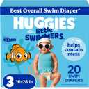 Huggies Little Swimmers Disposable Swim Diapers, Size 3 (16-26 lbs), 20 Ct