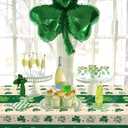 Tbsone St Patricks Day Disposable Rectangle Plastic Tablecloth - 3 Pack, Green Shamrock Theme Table Cloth, Irish Festival St. Patrick's Day Party Decorations Supplies (54 x 108 Inches)