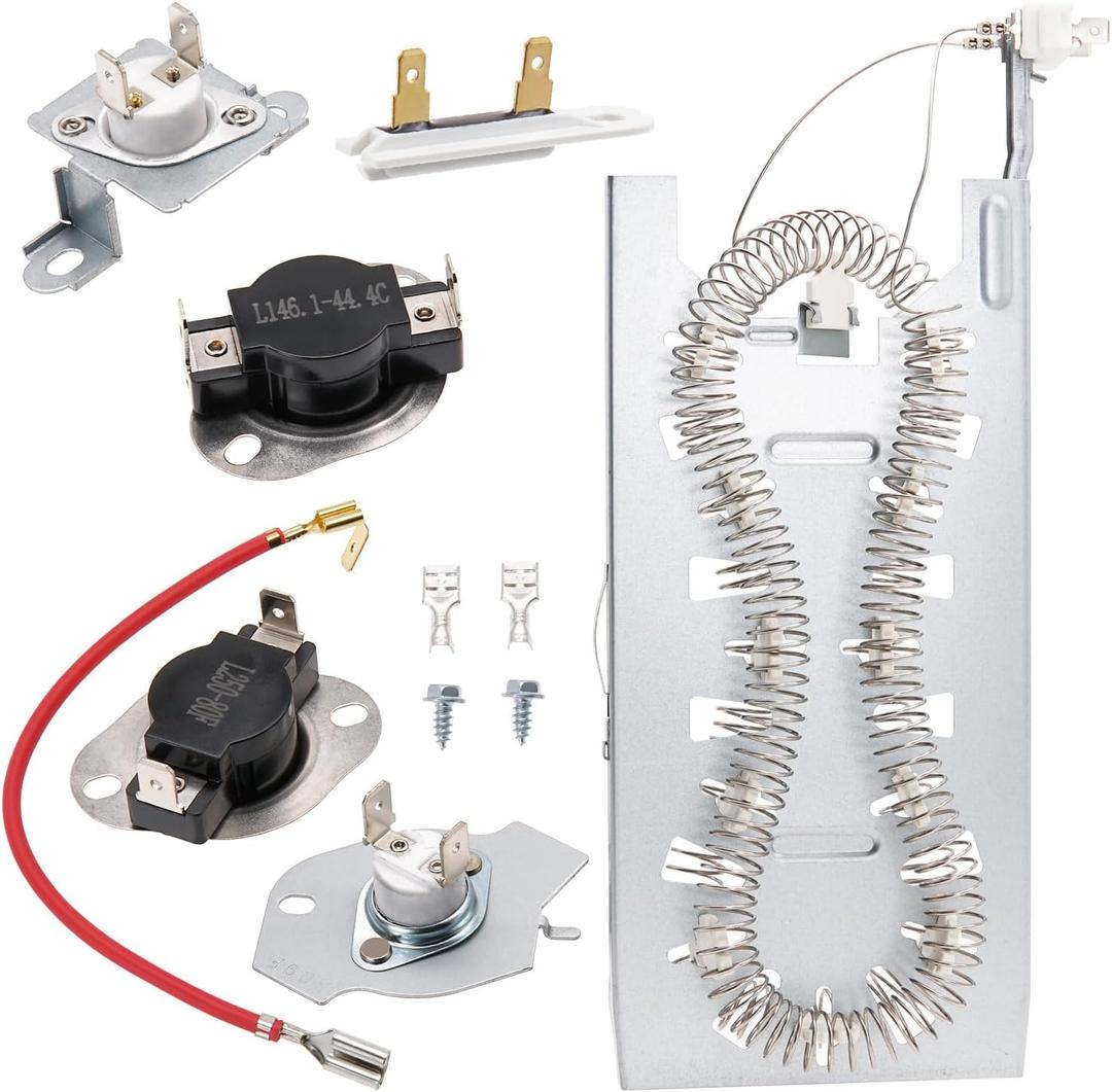 Dryer Heating Element Kit Replaces For Whirlpool Model WED7500GC0 WED7120HW1 WED7500GW0 WED7120HW0 WED75HEFW1 WED9150WW0 WED9050XW0 WED92HEFW1 GEW9200LW1 GEW9250PL1 GEQ9800PW1 GEW9200LW0