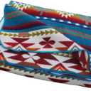 Alpaca Wool Blanket  Reversible 2 in 1, Thick and Ultra Soft, Hypoallergenic, Non-Itchy  Cozy Blanket for Sofa, Bed, and Home Dcor.Turquoise Geometric, Throw Size