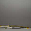 Demon Slayer Sword 41inch,with Display Stand and Belt, Rengoku Sword/Tanjiro Sword/Zenitsu Sword/Anime Original Texture,for Demon Slayer Cosplay and Collection (Yellow)