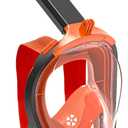 KUNQUEST HD Full Face Snorkel Mask, Snorkeling Gear for Adults with 180 Anti-Fog HD View and Detachable Camera Mount, Anti-Leak Snorkel Mask Adult Youth (Large-X-Large, Orange)