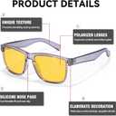 SIPHEW Night Driving Glasses for Women, Anti Glare Polarized Yellow Lens Night Vision Glasses for Nighttime/Rainy/Foggy.