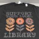 Groovy Support Your Local Library Book Reader Lover Bookworm T-Shirt (Small, Black)