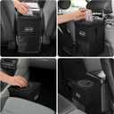 Car Trash Can with Lid - Trash Bag Hanging with Storage Pockets Leak-Proof SUV Organizer Collapsible and Portable Waterproof Truck Garbage Bin, 2.6 Gal Large Capacity Multipurpose Trash Bin for Van