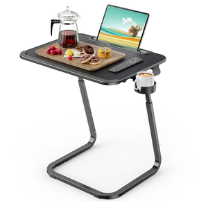 SAIJI TV Tray Table - Heavy Duty Extra Large TV Trays, Upgraded Dinner Trays for Eating on Couch, Tilt & Height Adjustable Snack Table Laptop Desk for Sofa, Bedside and Recliner, Black 