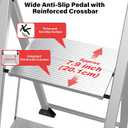 3 Step Aluminum Ladder with Wide Pedal and Handgrip, 600 lbs Capacity Heavy Duty Step Stool, Lightweight Aluminum Step Ladder, Foldable Ladder with Large Non-Slip Feet for Home, Kitchen & Garage