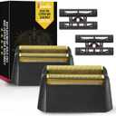 Black Razor Blades 5 Star Series for Wahl Foil Shaver Replacement Head Model 7031-100, 7043-100, Foil & Cutter Bar Assembly Compatible with Wahl Finale Replacement Foil, Head Shavers for Men (2 Pack, Black)