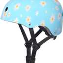 Toddler Kids Bike Helmet,Adjustable for Child Boys Girls,Multi-Sport & Ventilation for Bicycle Scooter Skateboard Skate (S: 48-54 cm / 18.9"-21.3", Skyblue daisy)
