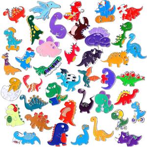 Giegxin 40 Pcs Dinosaur Enamel Pins Bulk Cute Cartoon Backpacks Pins Animals BroochTfor Backpacks Clothes Classroom Student Gifts