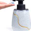 BosilunLife Automatic Soap Dispenser Bathroom - Liquid Hand Free Dispenser Smart Electric Ceramic Lotion Soap Dispenser Touchless with Waterproof Pump Rechargeable for Dish Soap, 17oz, Speckled Blue