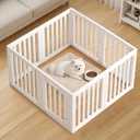 Clear Dog Play Pen,Pet Playpen with Door,Easy to Clean and Install Puppy pens for Both Indoor and Outdoor use (White, 30.3 inch Height, 8 Panels)