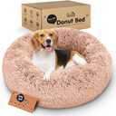 Donut Dog Bed  Premium Comfort for Anxiety Relief  Fluffy & Calming Design with UltraPlush Support | Cozy Round Dog Bed with Super Soft Circle Style (Pink, Medium)