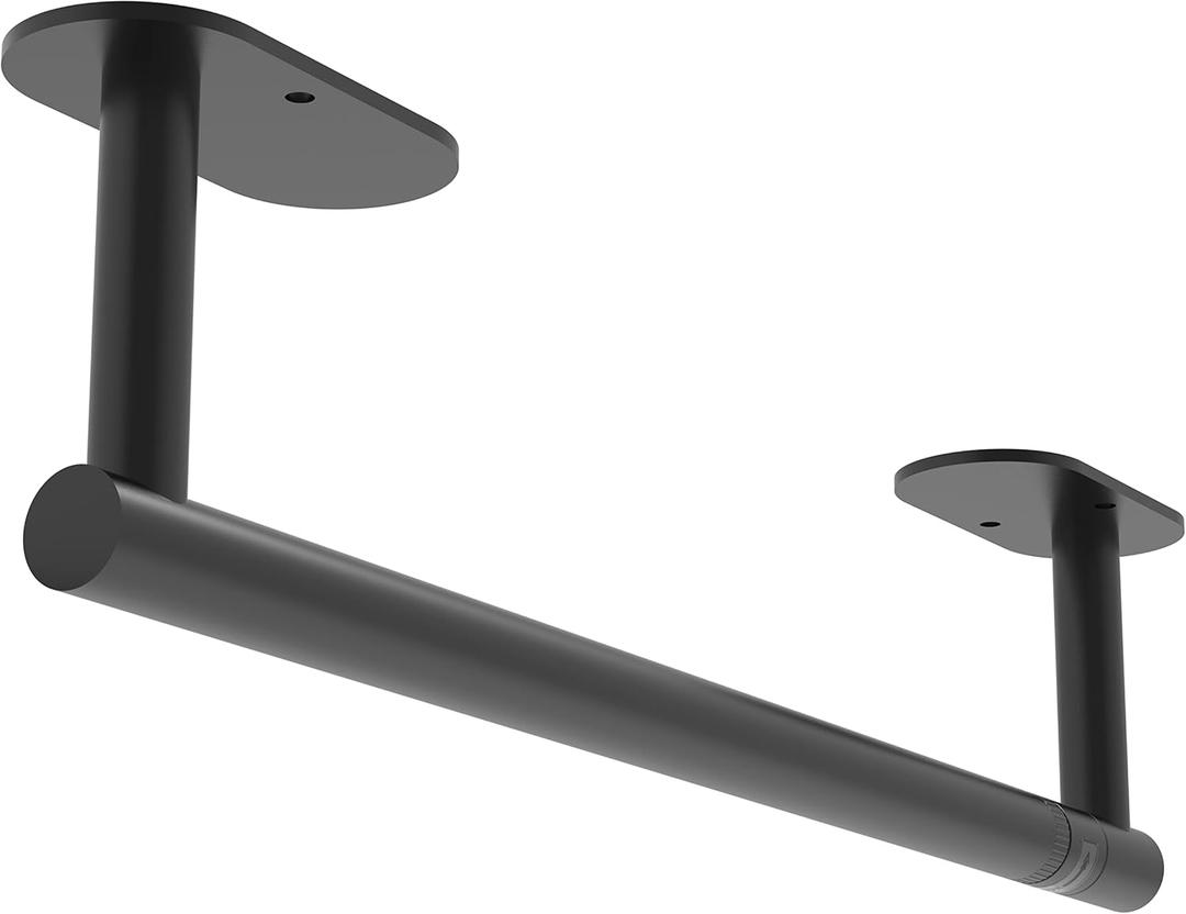 WZKALY Black Paper Towel Holder Under Cabinet, Self Adhesive or Wall Mounted SUS304 Stainless Steel Paper Towel Holder for Kitchen, Bathroom, Farmhouse, Barbecue and Laundry (Matte Black)