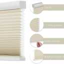 Changshade Cellular Shades Window Blinds Cordless Pull Down, Light Filtering Heat Blocking 1.5 Inch Honeycomb Thermal Insulated Noise Reducing Privacy Pleated Blinds for Home, 34" Wx72 H, Beige