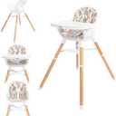 Nuby 4-in-1 Baby High Chair Seat with Removable Tray - 6+ Months to 3 Years - Adjustable Toddler Chair for Eating - Holds Up to 60 lbs - Geometric