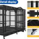 Asee'm 48 inch Heavy Duty Dog Crate for Large Dogs with Wheels, Escape Proof Indestructible Dog Kennel Large Big Cage Indoor for High Anxiety with Locks and Removable Trays, 48.0"L x 28.0"W x 31.0"H, Black