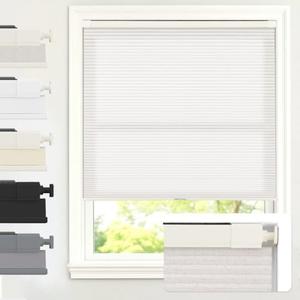 AOSKY No Drill Cordless Light Filtering Cellular Shade 26" W x 64" H Linen | No Tools Honeycomb Blinds for Indoor Windows, Free-Stop Shades for Home, Thermal Insulated, Noise Reducing
