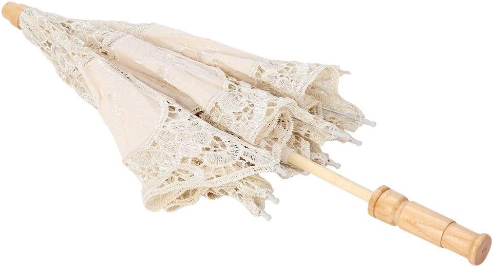 TOPINCN Embroidery Parasol Handmade Lace Flower Bride Umbrella Wedding Bride Photography Umbrella(L-Beige) TOPINCN Embroidery Parasol Handmade Lace Flower Bride Umbrella Wedding Bride Photography Umbrella(L-Beige)