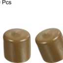 uxcell 50pcs Rubber End Caps 26mm(1 Inch) ID Vinyl PVC Round Tube Bolt Cap Cover Screw Thread Protectors Light Brown