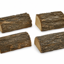 4 PCS Natural Half Round Wood Logs with Bark, Rustic Wooden Display Blocks, Decorative Semi-Circle Wood Pieces for Crafts, Home Decor and Centerpieces