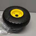 (2-Pack) 10-Inch Solid Tire Wheels - Replacement 4.10/3.50-4" Flat Free Tires and Wheels with 5/8" Axle Bore Hole Bearings, 2.17" Offset Hub -Perfect for Hand Truck, Wheelbarrow, Gorilla Carts