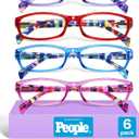 Gaoye Reading Glasses for Women, 6 pack Fashion Readers for Women Spring Hinge Eye Glasses, Blue Light Reading Glasses (*C1 Mix Color)