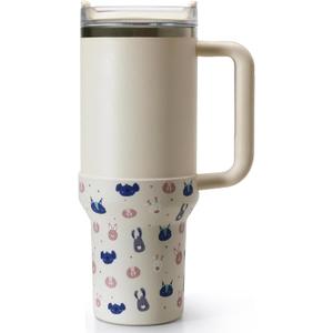 2 x Print Boot for Stanley, Cup Bottom Protector Cover Accessories for Stanley Quencher H2.0 FlowState Tumbler 40oz / Adventure Quencher Tumbler 40oz (Cream)