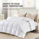 Globon Winter White Goose Down Comforter California King Size,800 Fill Power,420 Thread Count Ultra Soft Noiseless Shell with Corner Tabs, White