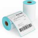 FungLam 2 Rolls 4x6 Direct Thermal Printer Labels 500 Shipping Labels Compatible with Zebra, Rollo Label Printer, Peforated Postage Thermal Labels, Permanent Adhesive, 250 Labels/Roll