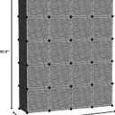 C&AHOME Cube Storage Organizer, 20-Cube Storage Shelving with Doors, Modular Book Shelf, Plastic Shelves Organizing Units, Ideal for Bedroom Living Room 48.4" L 12.4" W 60.6" H Black SHS3020B-DOOR