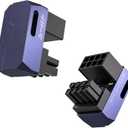 EZDIY-FAB Shield Series 8-Pin PCIe GPU Power Adapter,180-Degree U-Turn Angled Connector, Aluminum Design for Graphics Cards  Reverse Type,Purple-2 Pack