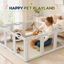 150"x150" Modular Pet Playpen | 12-Panel DIY Dog Exercise Pen with Door | Portable HDPE Plastic Fence for Large & Multiple Dogs (White, 24" H, 12 Panels)