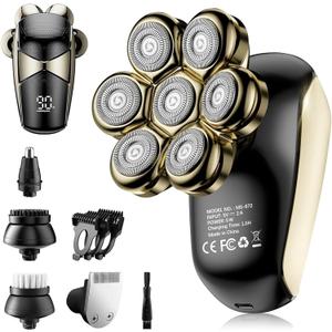 Head Shavers for Bald Men: 5-in-1 Electric Razor - IPX7 Waterproof Shaving Grooming Kit for Balder - Turbo Speed & Precision Blades