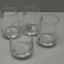 Modern Glass Drinking Cups Set, Clear Crystal Stemless Tumblers, 13.2 oz Capacity, 4.53 inch Height, 4 Pack (Transparent glass cup) Kitchen Water Iced Tea Juice Milk Beverage Glass