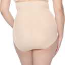 Naomi & Nicole Women's Plus-Size High-Waist Brief Shapewear | Women’s Tummy Control Underwear, Nude, 4X
