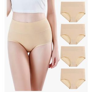 wirarpa Women's Modal Underwear Soft High Waist Briefs Ladies Panties 4 Pack (Regular & Plus Size M)