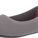 Amazon Essentials Women's Knit Ballet Flat (9, Light Grey)