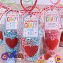 Zesua Valentines Day Gifts for Kids - 24 Pack Valentines Day Stationery Gift with Crazy Straws Cards Stickers Erasers Stampers Sharpener Cups Classroom Prize School Exchange Boys Girls Party Favors