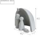 WONDROUS' DECO Porcelain Nativity Scene Set,4Pcs Ceramic Christmas Tabletop Scene-4.5" Tall,Small Modern Nativity Ornament,Christmas Indoor Decor,Mini Sets&Nativity Figures,Unique Xmas (Gray)