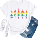 TUPOSU Gay Pride Shirts for Women Lesbian Rainbow Tree T-Shirts Queer LGBTQ Equality Tee Top