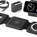 Magnetic Wireless Charger for iPhone: Fodable 3 in 1 Charging Station for Multiple Apple Devices - Travel Charging Pad Dock for Apple Watch iPhone 16 15 14 13 12 Pro Max Plus & Airpod