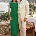 Women's Formal Bodycon Cap Sleeve Wedding Guest Maxi Dress (XL)